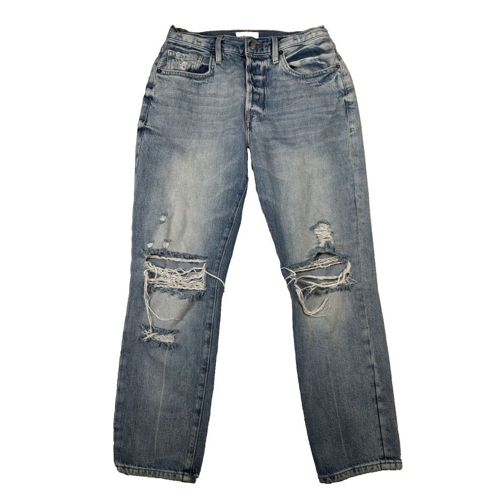 Frame Jeans Womens 27‎ Blue Le Original Distressed Light Wash 90s Y2K Straight - Picture 1 of 12